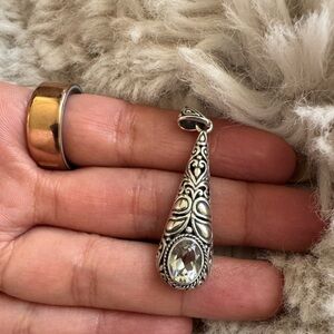 Sterling Silver real gemstone Bali Pedant